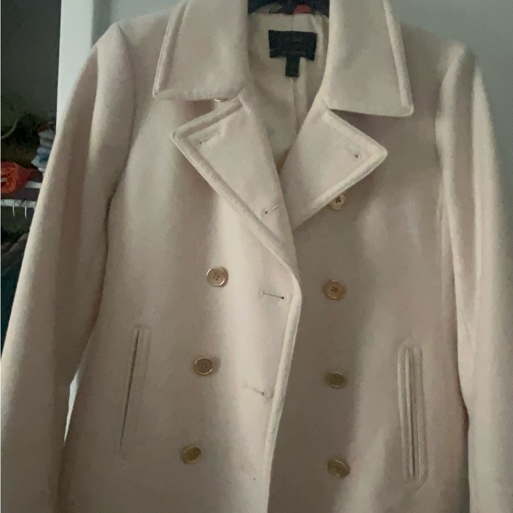 J Crew Cream wool coat blazer style